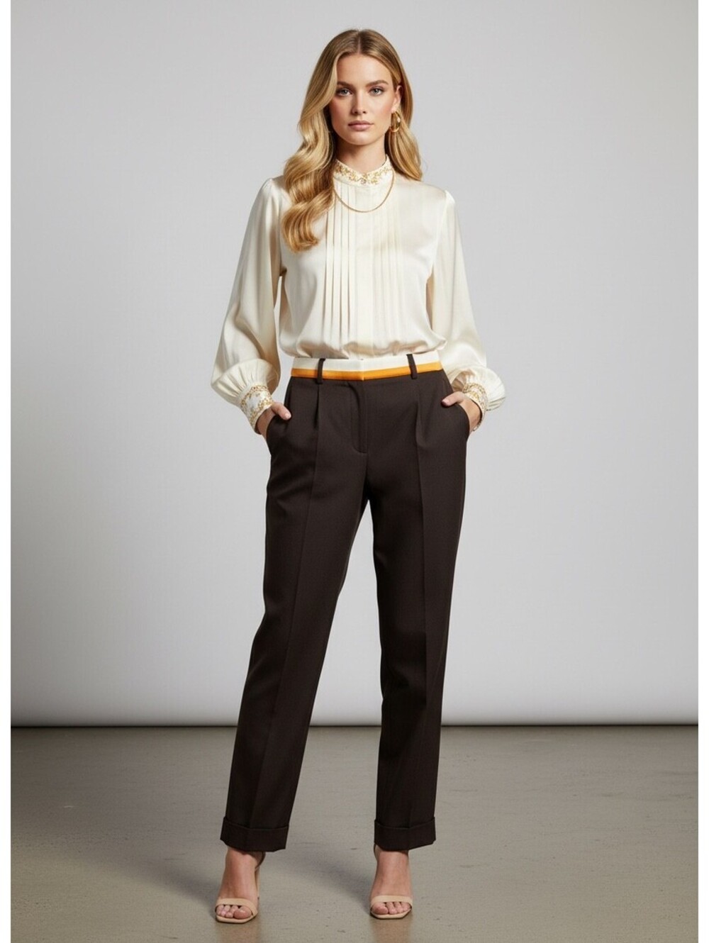 Haider Ackermann Waistband Ribbon Detail Trousers Cosmo-Black Sz 36" MSRP $2205